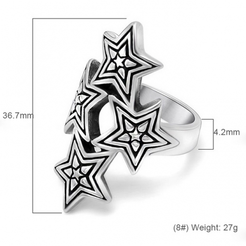Star Ring Men'S Trend Multi-Star Overlapping Titanium Steel Ring Rock Ring Wholesale  #SJ3953