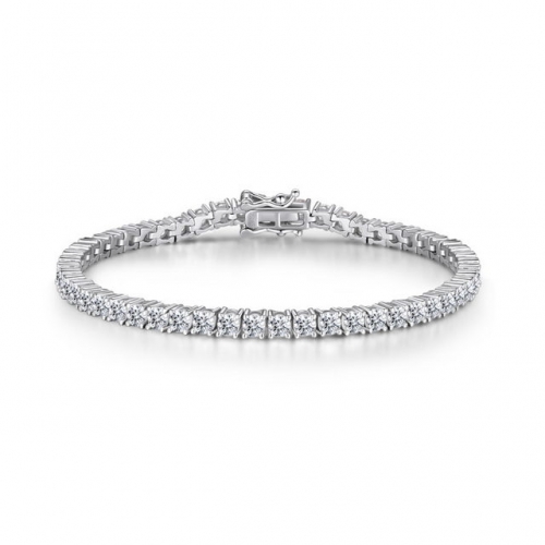 S925 Sterling Silver Women'S Bracelet Luxury Fashion Four Claw Inlaid SONA Diamond Bracelet Wholesale