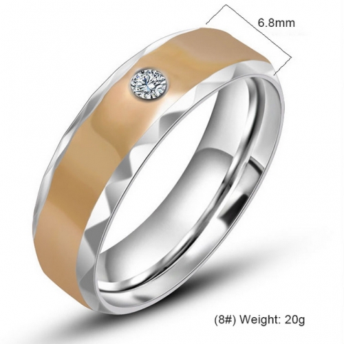 Men'S And Women'S Pair Ring Rhinestone Ring, Titanium Steel Ring, Titanium Steel Jewelry Wholesale  #SJ3533