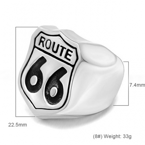 Creative Jewelry Us Route 66 Ring Men'S Steel Titanium Ring Wholesale Stainless Rings  #SJ3783