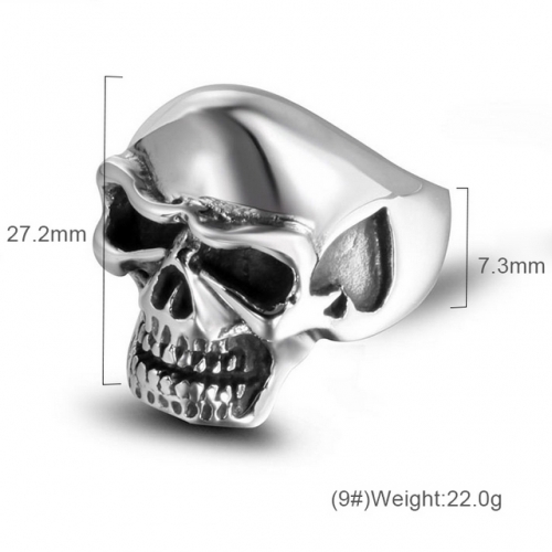 Casting Titanium Steel Ring Peach Heart Skull Ring Men'S Trend Ring Jewelry Wholesale  #SJ3194