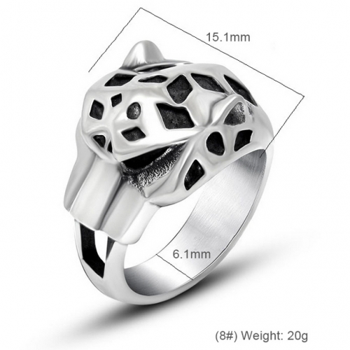 Fashion Trend Creative Animal Ring Leopard Head Men'S Ring Wholesale Stainless Rings  #SJ3852