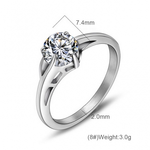 Simple Titanium Steel Women'S Ring Inlaid With Loose Diamond Ring Fashion Jewelry Wholesale Ring Stainless Steel  #SJ3187