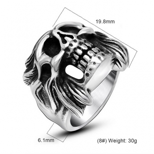 Ghost Head Titanium Steel Dark Tiger Ring Men'S Skull Dragon Claw Ring Titanium Steel Jewelry Wholesale  #SJ3519