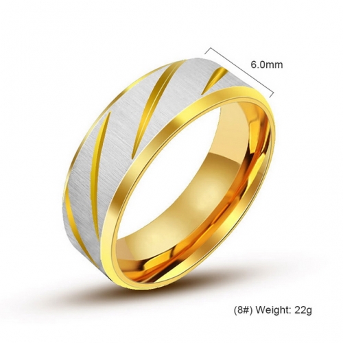 Blue Room Gold Titanium Steel Men'S Ring Fashion Feature Ring Titanium Steel Jewelry Wholesale  #SJ3535