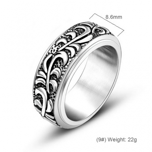 Rotatable Pattern Ring Fashion Ring Titanium Steel Trend Jewelry Wholesale Stainless Rings  #SJ3960