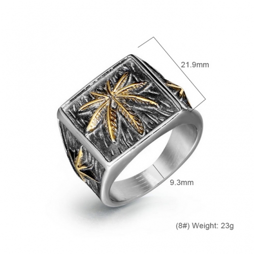 Retro Punk Leaf Ring Rice Word Flower Fashion Ring Hip Hop Jewelry Wholesale  #SJ3R1085