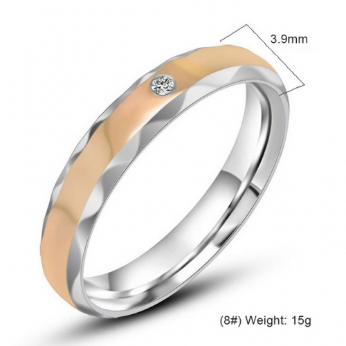 Men'S And Women'S Pair Ring Rhinestone Ring, Titanium Steel Ring, Titanium Steel Jewelry Wholesale  #SJ3534