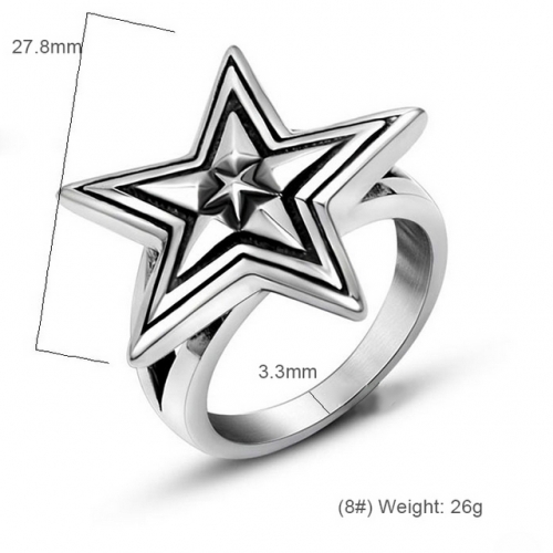 Exaggerated Ring Super Big Five-Pointed Star Ring Couple Jewelry Wholesale Stainless Rings  #SJ3962