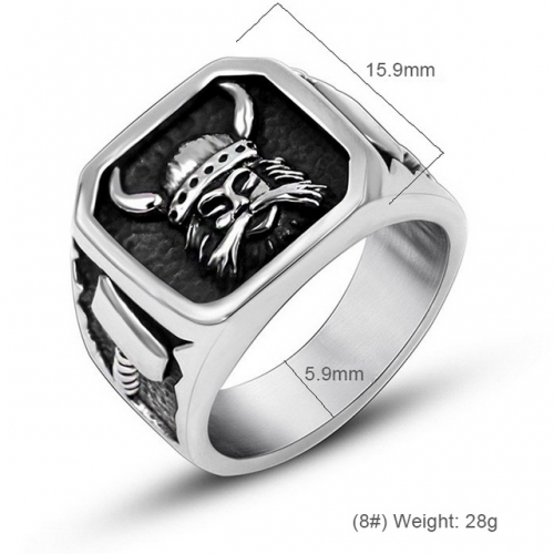 Titanium Steel Viking Ring Trend Distressed Casting Ring Wholesale Steel Jewelry  #SJ3999