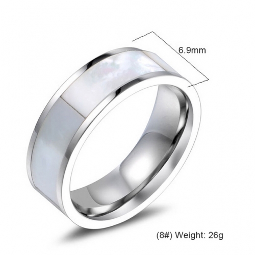 Fashion Inlaid Shell Titanium Steel Ring Tide Men And Women Ring Titanium Steel Jewelry Wholesale  #SJ3595