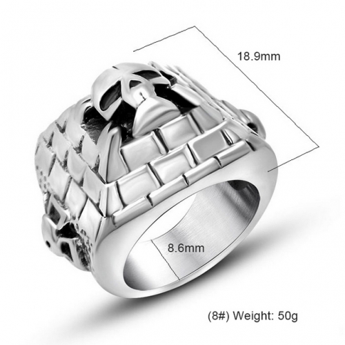 Vintage Titanium Steel Ring Popular Stainless Steel Ring City Wall Ghost Head Ring Mens Rings Wholesale  #SJ3597