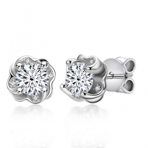 925 Sterling Silver Earrings Flower Earrings Mozanstone Earrings 925 Silver Jewelry Wholesale
