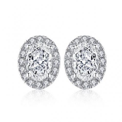 S925 Silver 2 Carat Pigeon Egg Shape SONA Diamond Luxury Diamond Inlaid Ladies Earrings Jewelry Wholesale