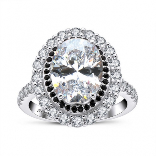 S925 Silver European and American style Pigeon Egg 4.5 Carat SONA Diamond Inlaid Ladies Ring