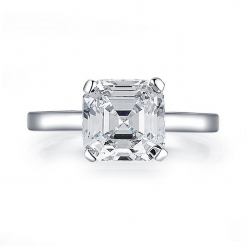 925 Sterling Silver 3 Carat Square SONA Diamond Ladies Ring High Grade Silver Jewelry Wholesale