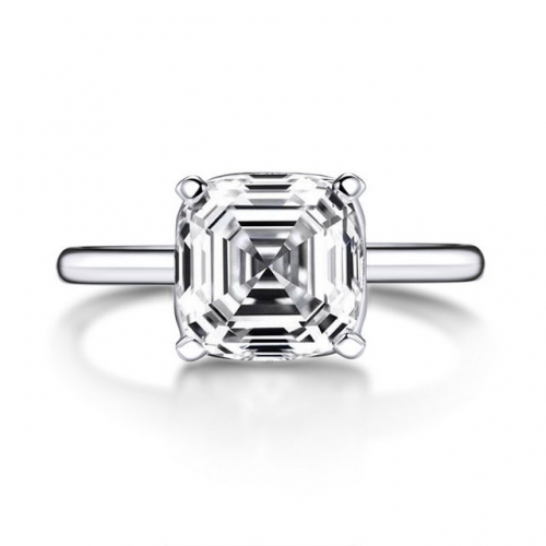 925 Silver Fashion High Grade Ring 3 Carat Square Zircon Simplicity Ladies Ring Jewelry Wholesale