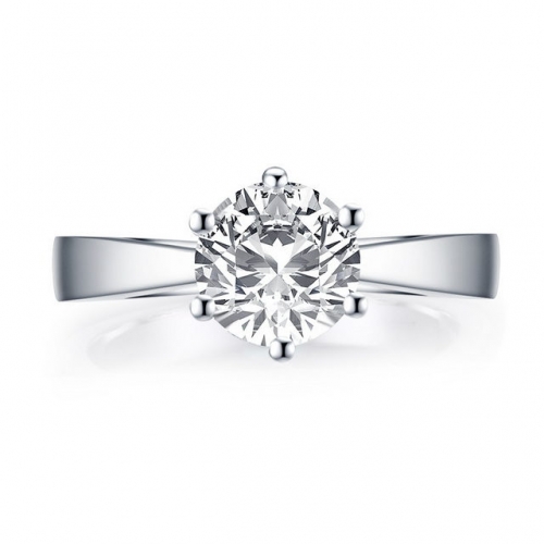 S925 Sterling Silver Simple Korean Hot Sale Classic Six Claw SONA Diamond Ladies Ring