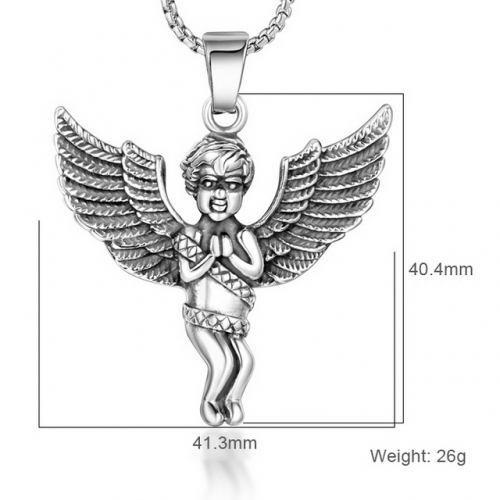 Titanium steel pendant little angel pendant European and American street pendant wholesale fashion jewelry