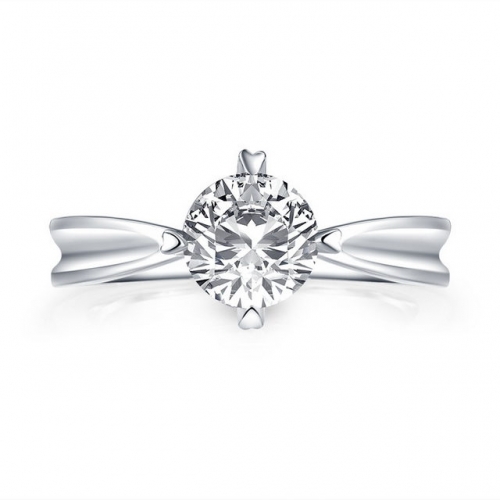 S925 Silver Ring Korean Fashion Round SONA Diamond 1.5 Carat Engagement Women'S Ring