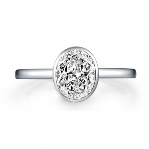 925 Silver Ring Simplicity Fashion 1.25 Carat Oval SONA Diamond Ladies Ring Jewelry Wholesale