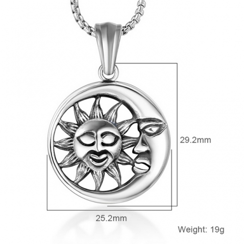 Star hug moon pendant retro punk style pendant stainless steel jewelry online