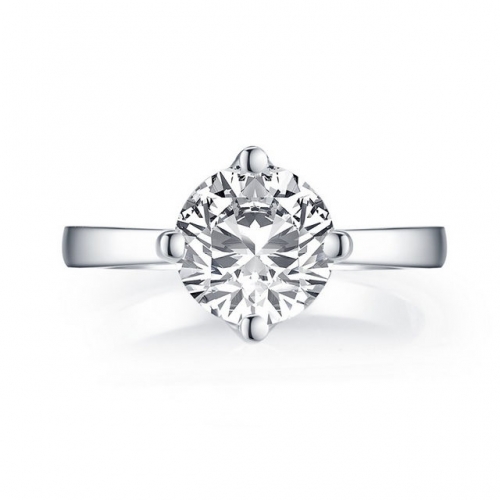 S925 Sterling Silver Inlaid 2 Carat SONA Diamond Ring Four Claw Round Diamond Ladies Ring