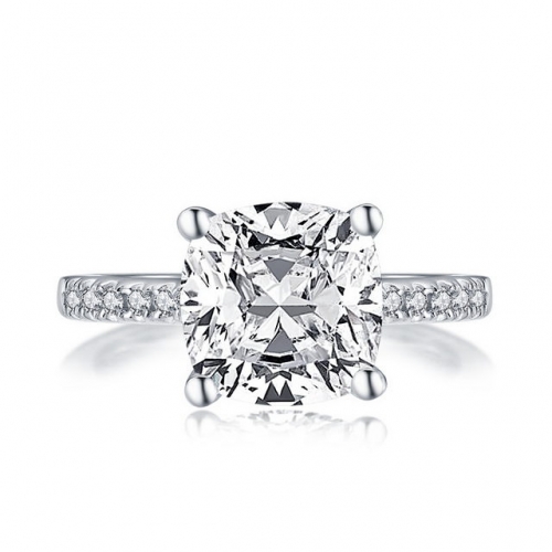 S925 Sterling Silver Princess Square 3 Carat SONA Diamond Simplicity Fashion Ladies Ring