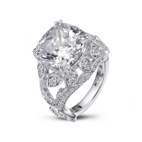 S925 Sterling Silver European And American Fashion Luxury 8 Carat SONA Diamond Ladies Ring