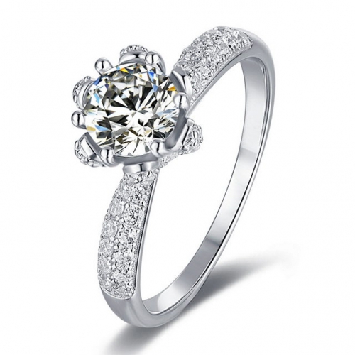 925 Sterling Silver Female Ring Flower God 1 Carat Moissanite Ring 18K Gold Wedding Ring High Quality Accessories Jewelry