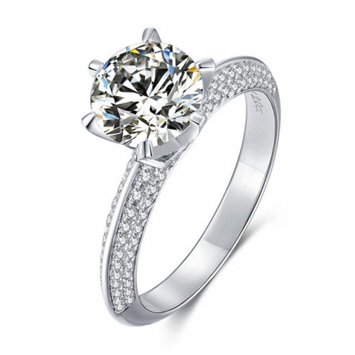 925 Sterling Silver Female Ring 2.0 Carat Moissanite Ring 18K Gold Plated Wedding Ring Sterling Silver Jewelry Wholesale