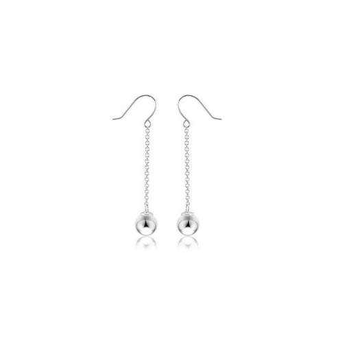 S925 Sterling Silver Jewelry Earrings Long Silver Bead Tassel Earrings Korean Fashion Women Earrings