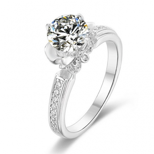 925 Sterling Silver Female Ring 1 Carat Moissanite Ring 18K Gold Plated Wedding Ring Moissanite Jewelry Wholesale