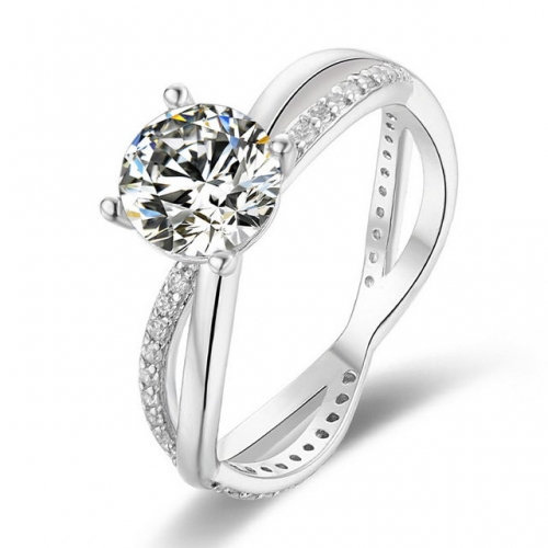 925 Sterling Silver Female Ring 1 Carat Mozanstone Ring 18K Gold Wedding Ring High Quality Accessories Jewelry