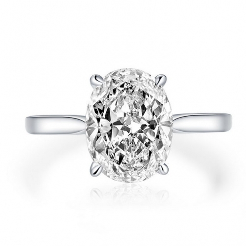 S925 Sterling Silver Ring Oval SONA Diamond Ring Korean Fashion Ladies Wedding Ring