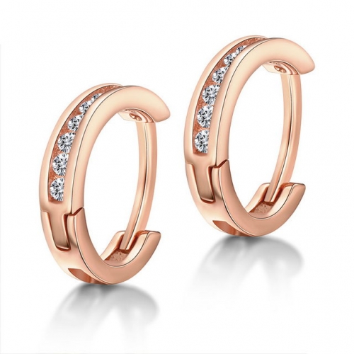 925 Sterling Silver Earrings European And American Fashion Circle SONA Diamond Inlaid Ladies Earrings