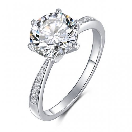 925 Sterling Silver Female Ring 3.0 Carat Moissanite Ring 18K Gold Plated Wedding Ring Moissanite Jewelry Wholesale
