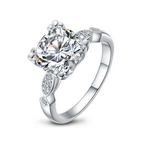 S925 Sterling Silver Hot Sale Korean Style 3 Carat SONA Diamond Four Craws Simplicity Fashion Ladies Ring