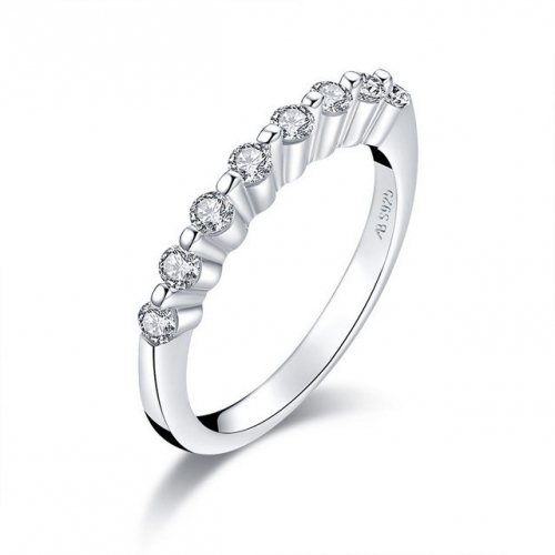 S925 Sterling Silver Small Thin 2.25mm SONA Diamond Simplicity Fashion Row Ladies Ring