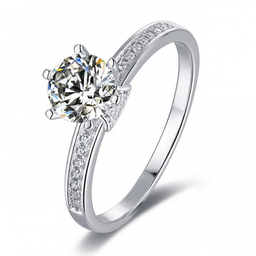 925 Sterling Silver Female Ring Moissanite Ring 18K Gold Plated Wedding Ring China Jewelry Wholesale