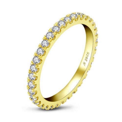 S925 Sterling Silver Three Colors Plating Fine SONA Diamond Simplicity Fashion Ladies Row Ring