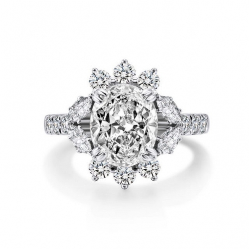 S925 Sterling Silver Princess Flower Design 4 Carat SONA Diamond Luxury Fashion Ladies Ring Silver Jewelry Wholesale