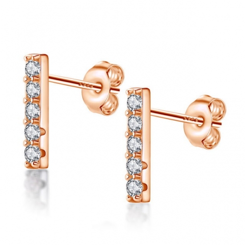 S925 Sterling Silver Hot Sale Korean Style SONA Diamond Inlaid Simplicity Fashion Ladies Earrings