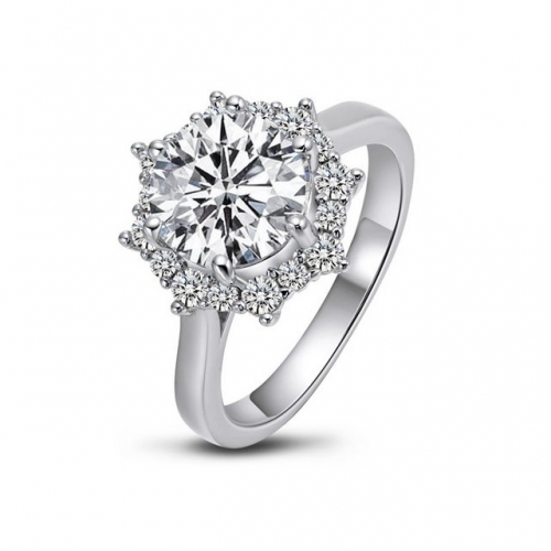 S925 Sterling Silver Princess SONA Diamond Simplicity Fashion Ladies Ring Silver Jewelry Wholesale