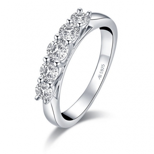 S925 Sterling Silver Four SONA Diamond European And American Fashion Ladies Ring Wholesale Jewelry