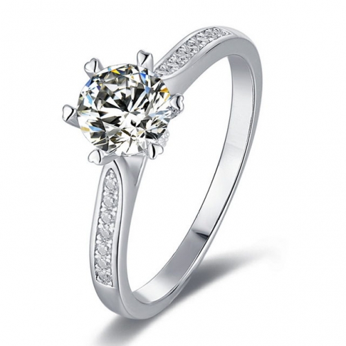 925 Sterling Silver Female Ring Moissanite Ring 18K Gold Plated Wedding Ring Trendy Fashion Jewelry Wholesale