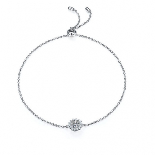 925 Sterling Silver Bracelet 0.5 Carat Moissanite Bracelet Adjustable Bracelet Wholesale 925 Silver Jewelry