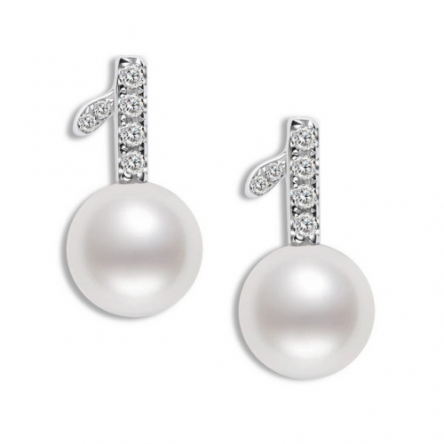 925 Sterling Silver Earrings Small Leaf Pearl Earrings Simple Ladies Earrings Silver 925 Wholesale Earrings