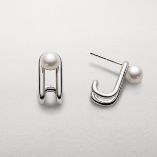 925 Sterling Silver Earrings Geometric 6mm Pearl Earrings Simple  Earrings Online Wholesale Jewelry