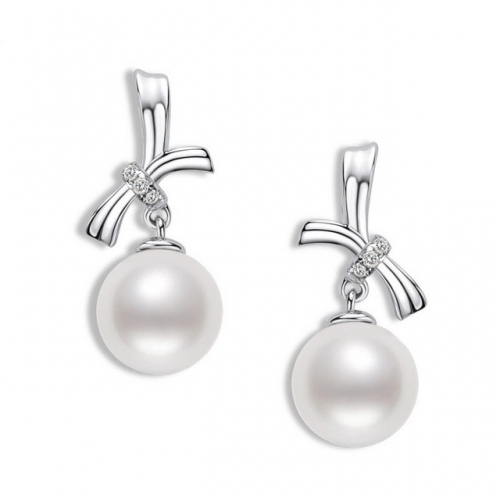 925 Sterling Silver Earrings Bow Pearl Earrings Simple Ladies Earrings Cheapest Jewelry Online